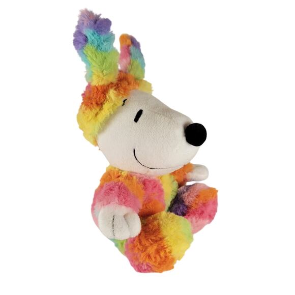 Peanuts Snoopy Plush 9" Bunny Ears Rainbow Suit Easter Stuffed Toy Hallmark 2018 - Picture 2 of 15